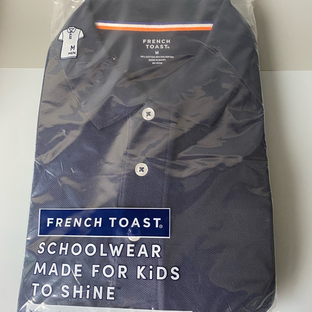 French Toast Dark Blue Pique Polo